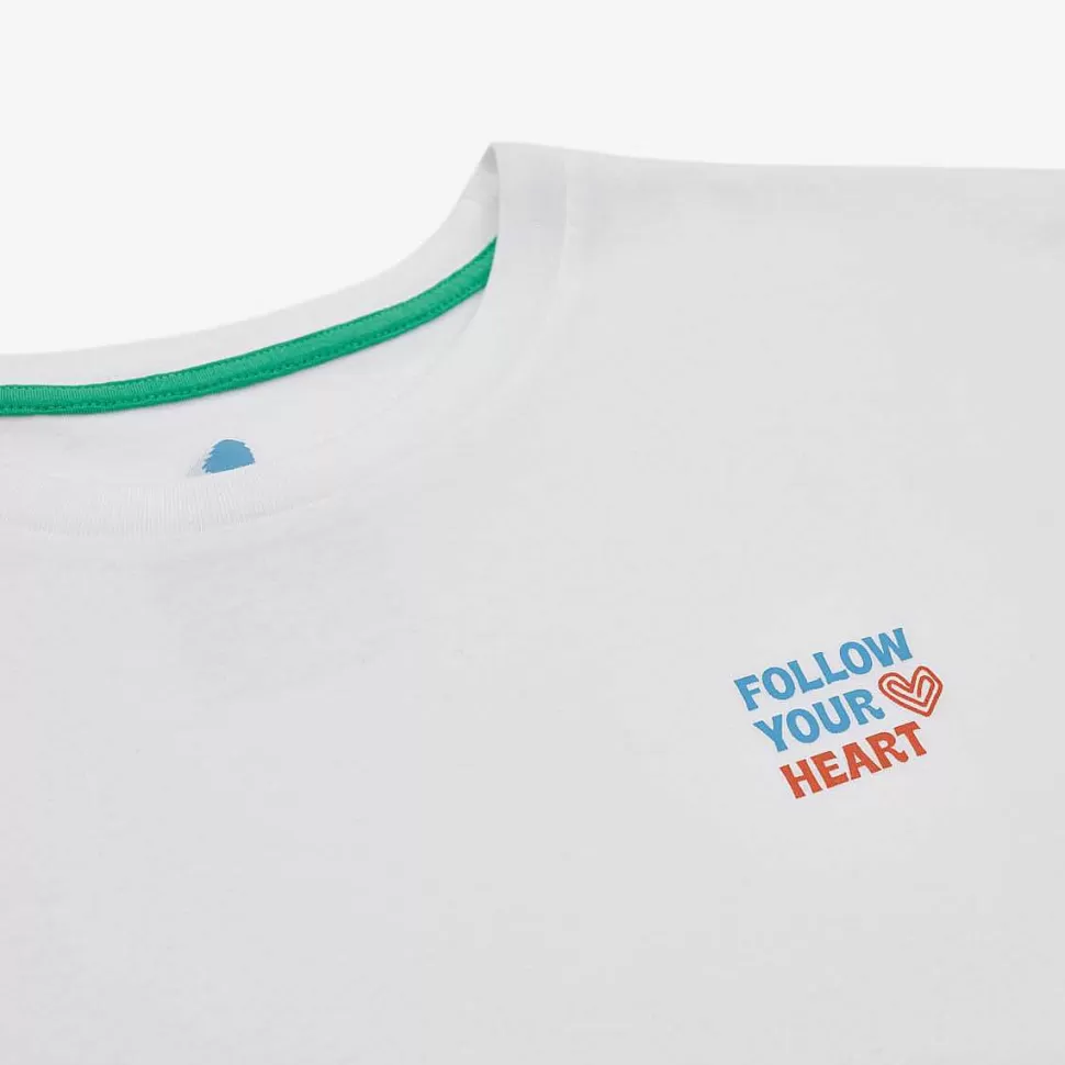 T-Shirt In Cotone Biologico Vestibilita Regolare | Bianco Segui Il Tuo Cuore>Satorisan Flash Sale
