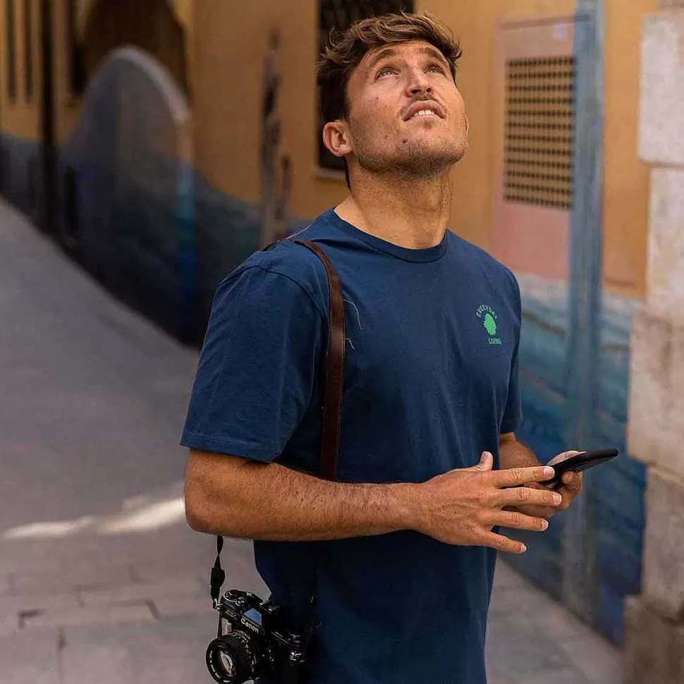 T-Shirt In Cotone Biologico Vestibilita Regolare | Inchiostro Blu Vita Quotidiana>Satorisan Flash Sale