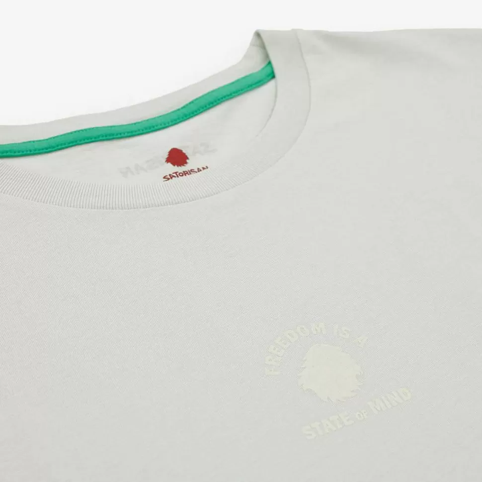 T-Shirt In Cotone Biologico Vestibilita Regolare | Stato Cristallino Della Liberta Verde>Satorisan Fashion