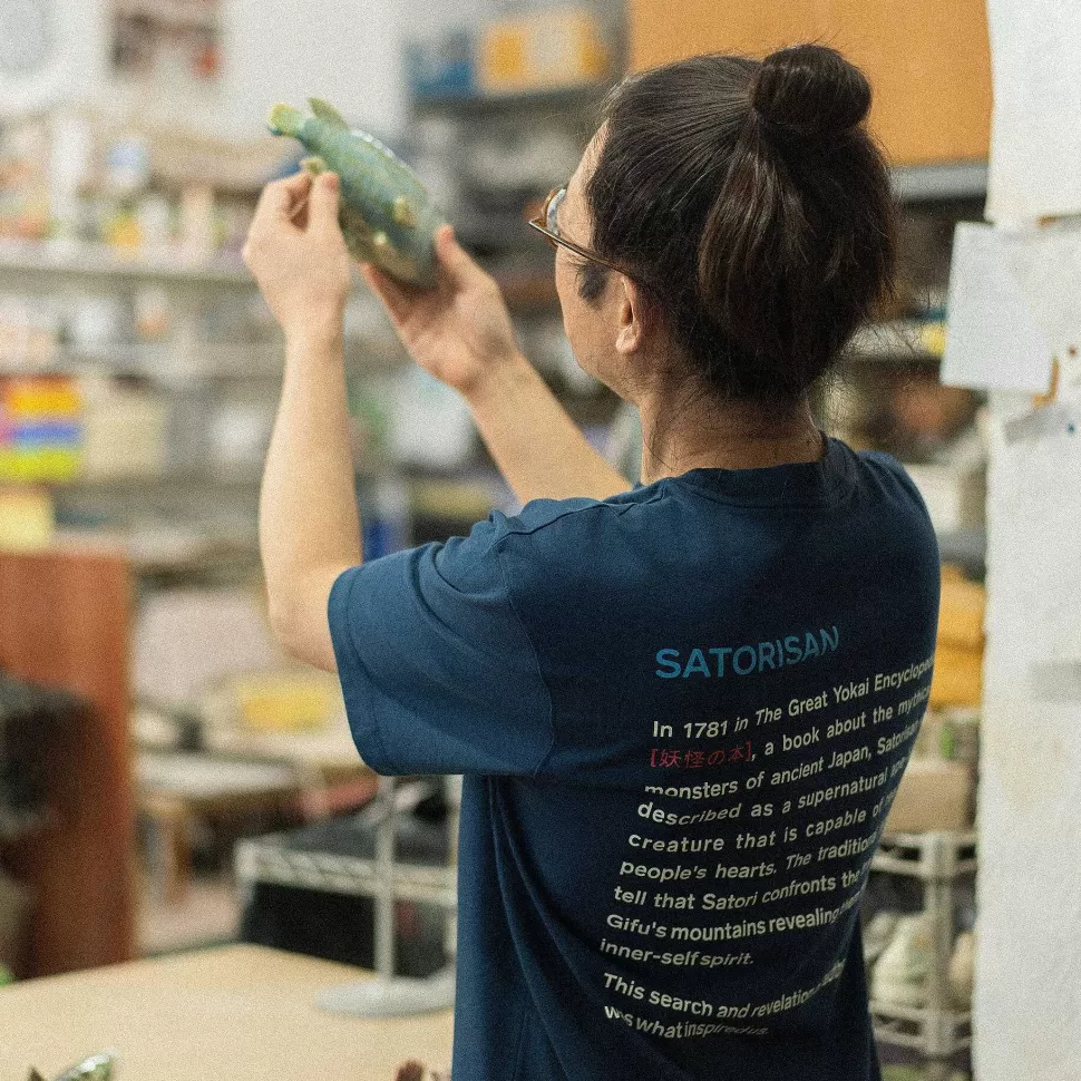 T-Shirt Oversize In Cotone Biologico | Origine Dell'Inchiostro Blu>Satorisan Hot